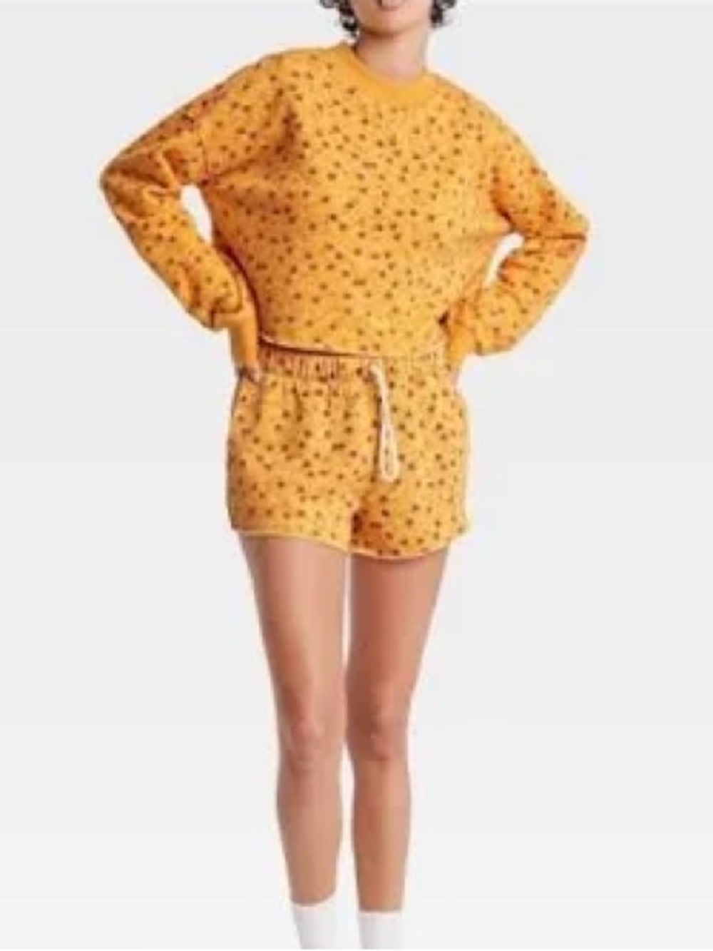 Colsie Mustard Floral Pajama Set